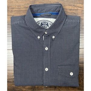 Express Men's Small Shirt Long Sleeve Button Down Black Check NEW